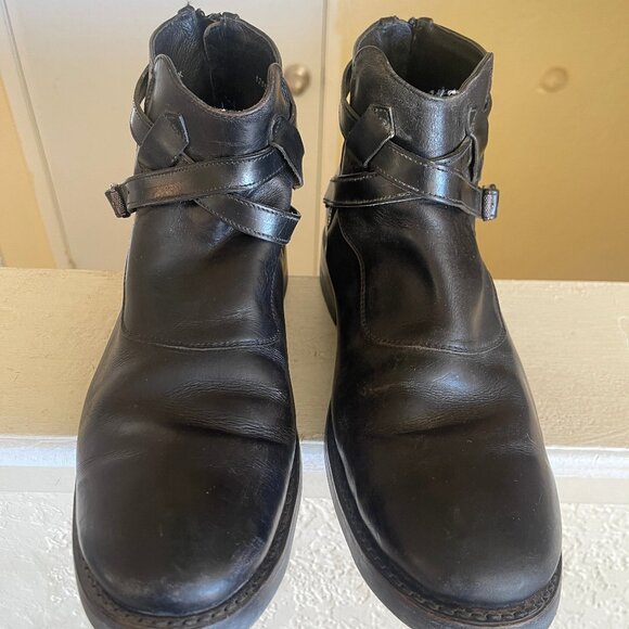 Frye All Leather Zip-up Dress Boots, Vibram Soles, Size 9.5 - Picture 2 of 6